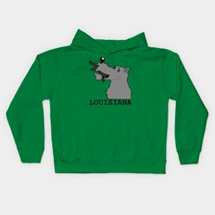 A funny map of Louisiana Kids Hoodie